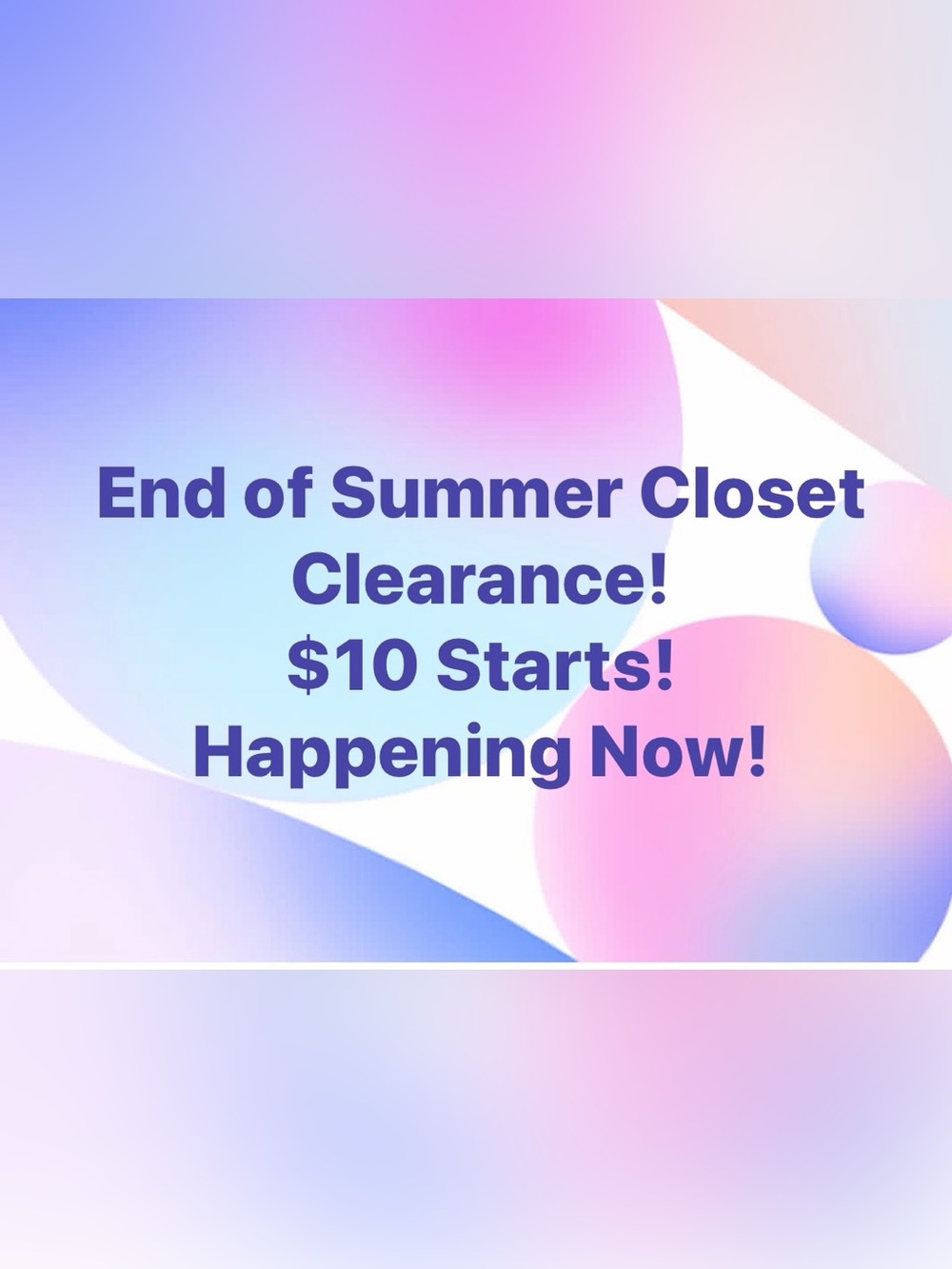 End of Summer Closet Clearance Poster - Blue/Pink
